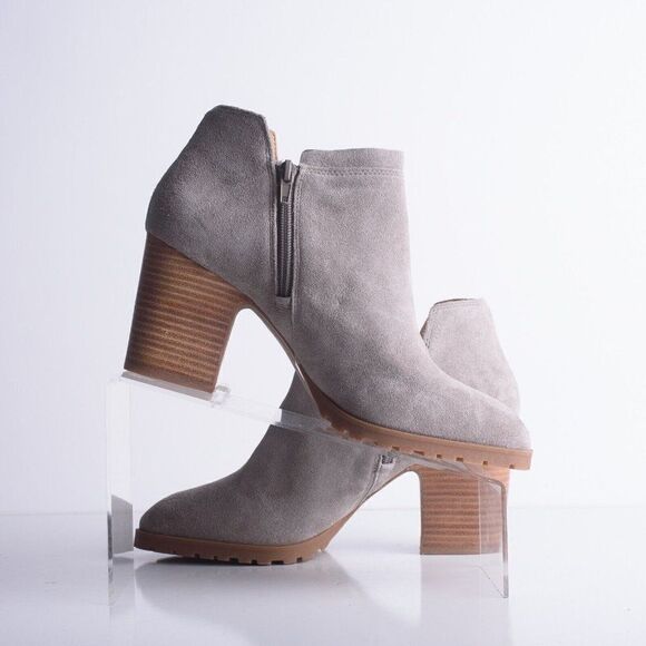 Lucky Brand Womens Noryn Gray Suede Ankle Boots heeled Booties US 10 EU 42 NWOT - Picture 3 of 8
